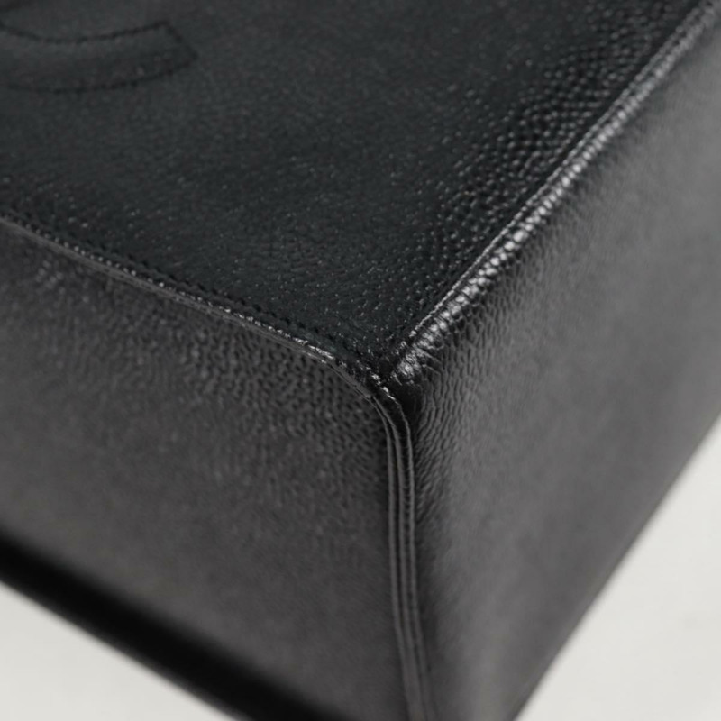 【日本直送】香奈兒 (CHANEL) 魚子醬皮兩用手提包，黑色金色雙C標誌，正品編號 138563V-17