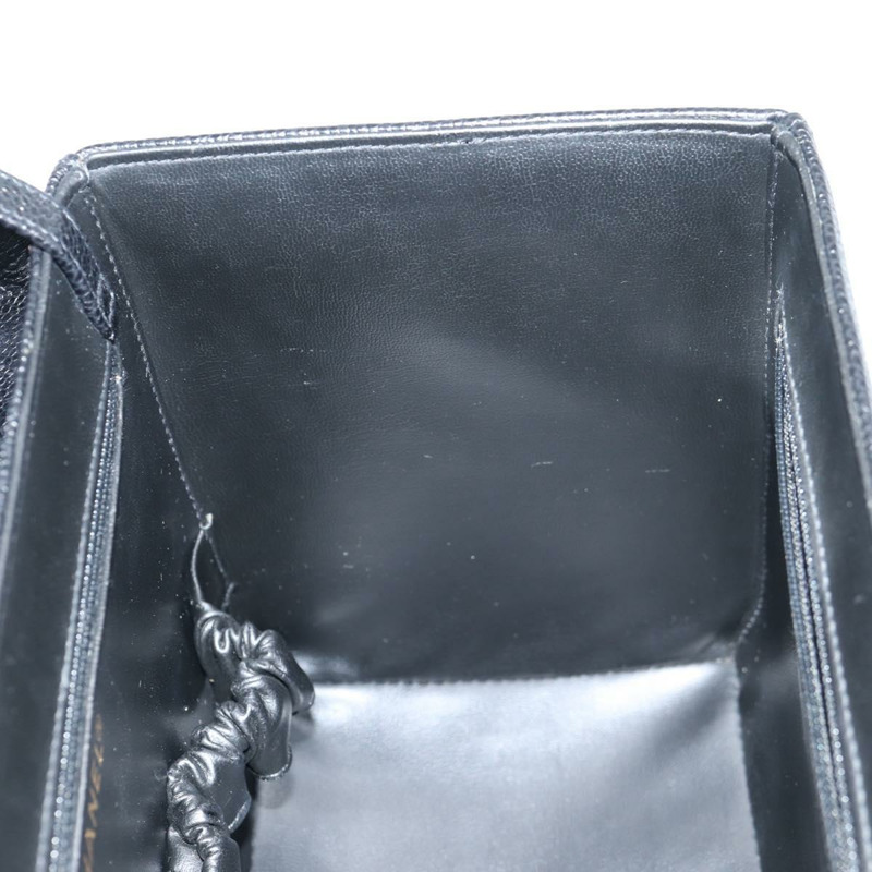 【日本直送】香奈兒 (CHANEL) 魚子醬皮兩用手提包，黑色金色雙C標誌，正品編號 138563V-24