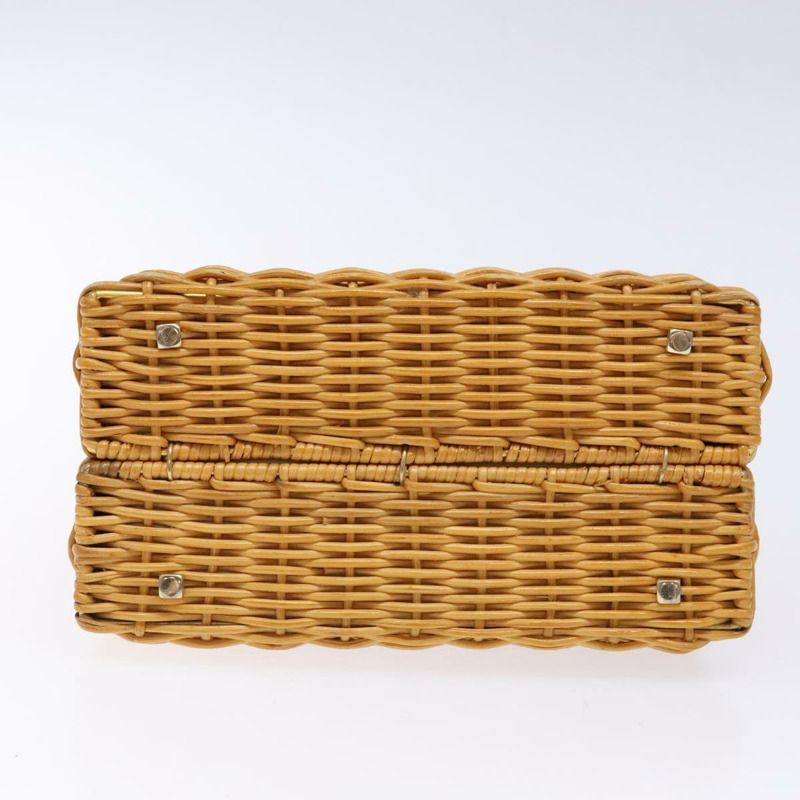 【日本直送】Salvatore Ferragamo Gancini 手提包，藤編米色金色，正品，貨號 139130SAV-4