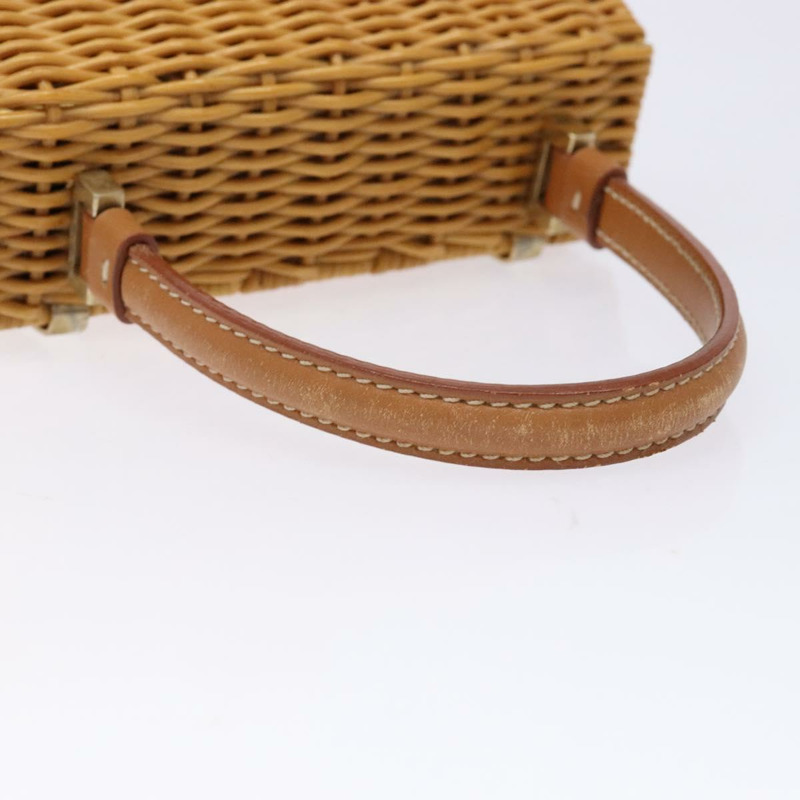 【日本直送】Salvatore Ferragamo Gancini 手提包，藤編米色金色，正品，貨號 139130SAV-6