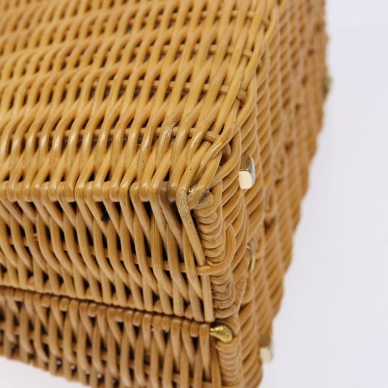 【日本直送】Salvatore Ferragamo Gancini 手提包，藤編米色金色，正品，貨號 139130SAV-15