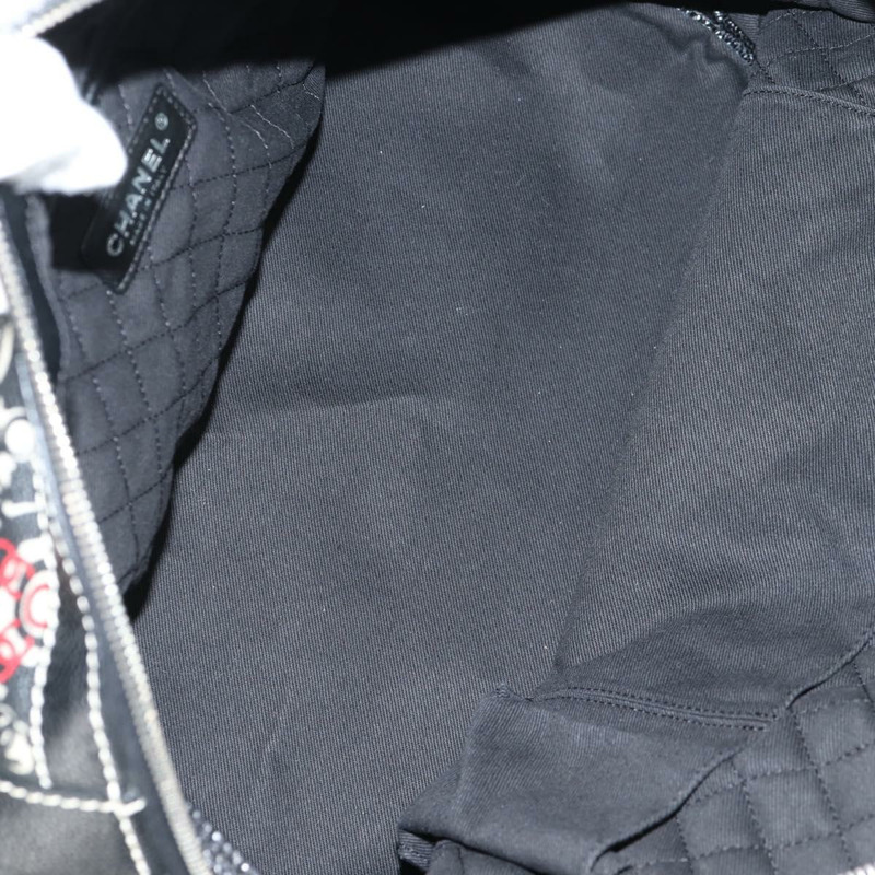 【日本直送】香奈兒 Coco 旅行波士頓包 PVC 黑色 銀色 CC 標誌 正品 134999V-10