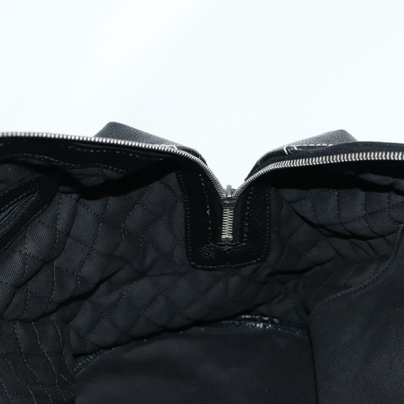 【日本直送】香奈兒 Coco 旅行波士頓包 PVC 黑色 銀色 CC 標誌 正品 134999V-17