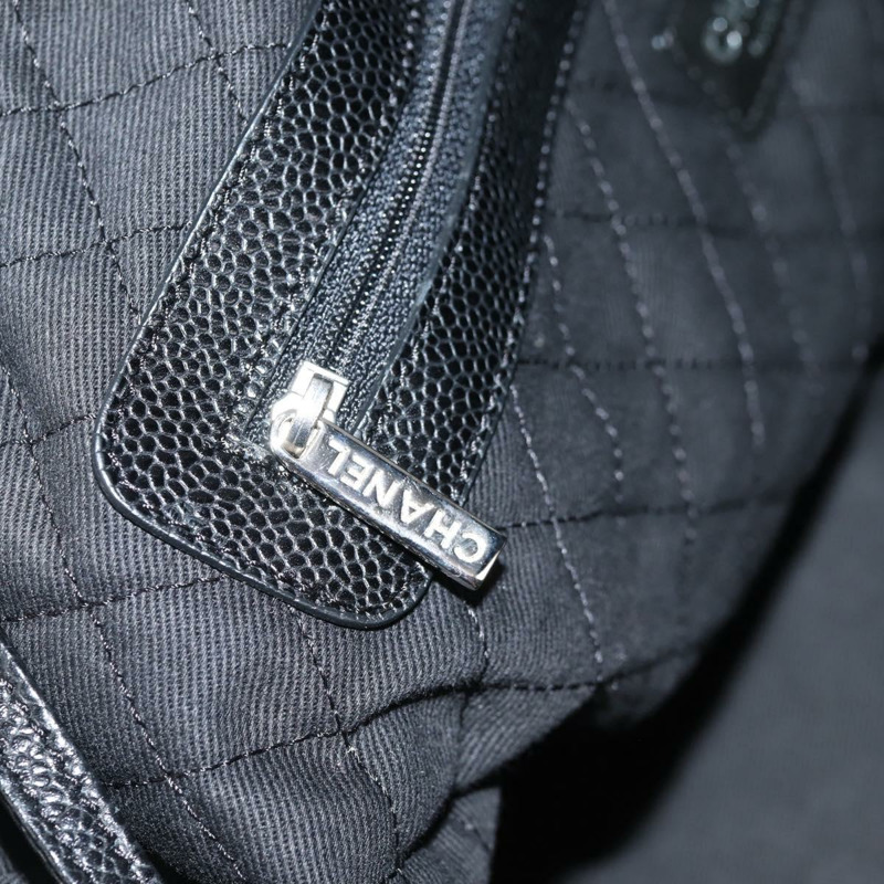 【日本直送】香奈兒 Coco 旅行波士頓包 PVC 黑色 銀色 CC 標誌 正品 134999V-19