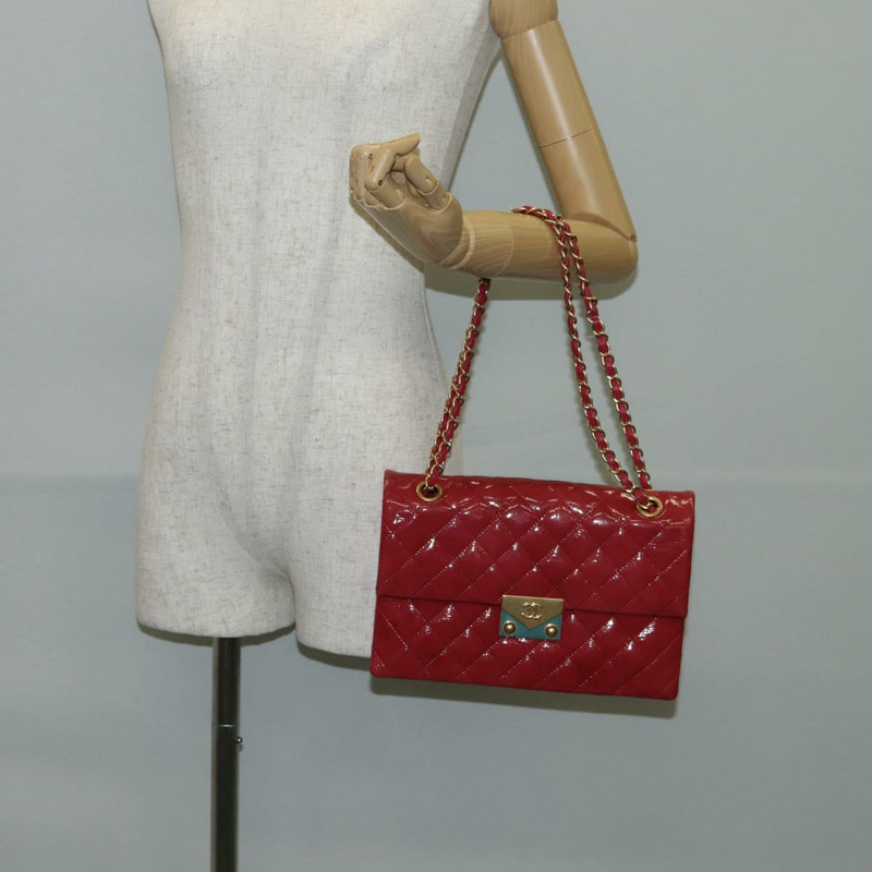 【日本直送】香奈兒 (CHANEL) 琺瑯粉色金 CC 鏈條肩背包 Auth 138996SAM-29