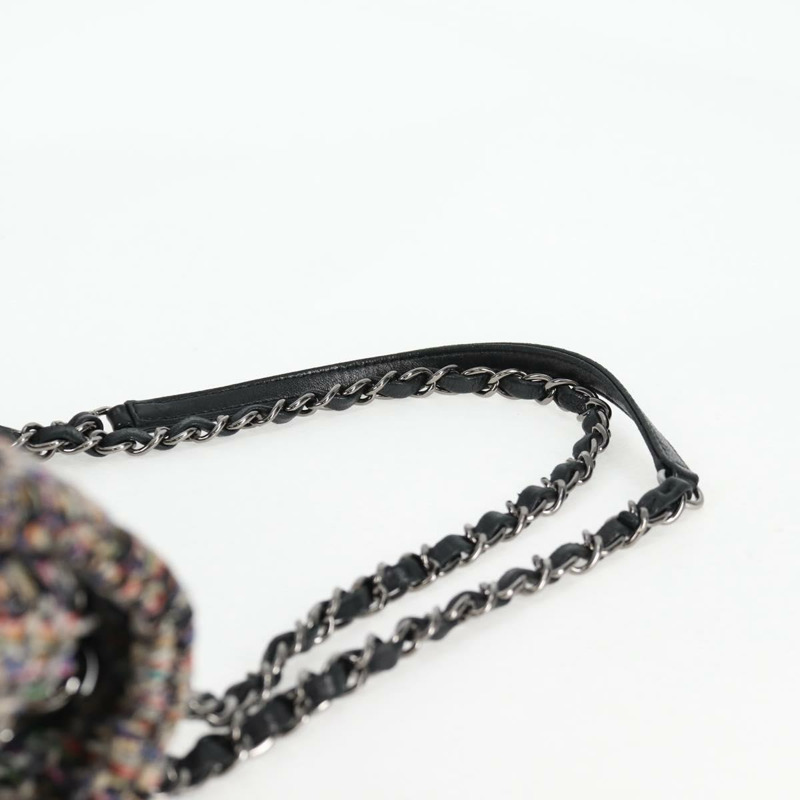 【日本直送】香奈兒 (CHANEL) 絎縫山茶花鏈包，斜紋軟呢多色銀色雙C標誌，貨號 138988SM-13