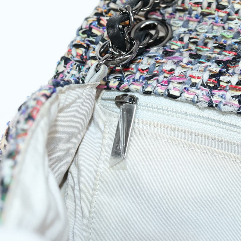 【日本直送】香奈兒 (CHANEL) 絎縫山茶花鏈包，斜紋軟呢多色銀色雙C標誌，貨號 138988SM-24