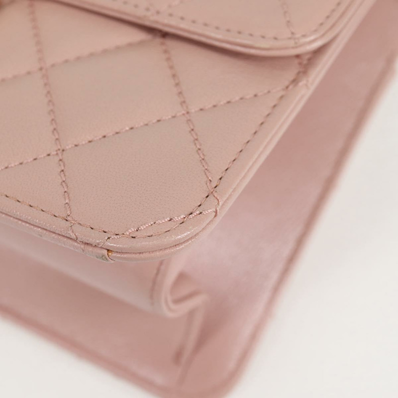 【日本直送】香奈兒 Matelasse Beauty Rock 鏈條包 皮革 粉紅色 金 CC 正品 hk2930SAM-16