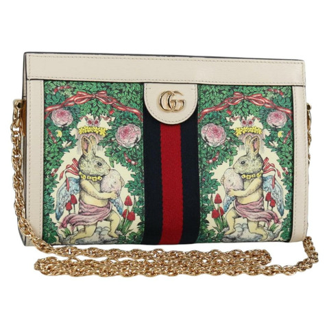 GUCCI Yuko Higuchi 日本限定款鏈條包 白色皮革 503877 正品 BA5090SAM