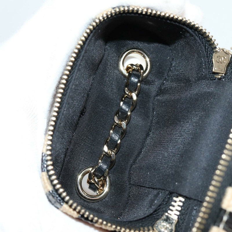 【日本直送】香奈兒鏈手機殼，拉菲草編織，米色金色，CC標誌，正品編號140901SAM-9