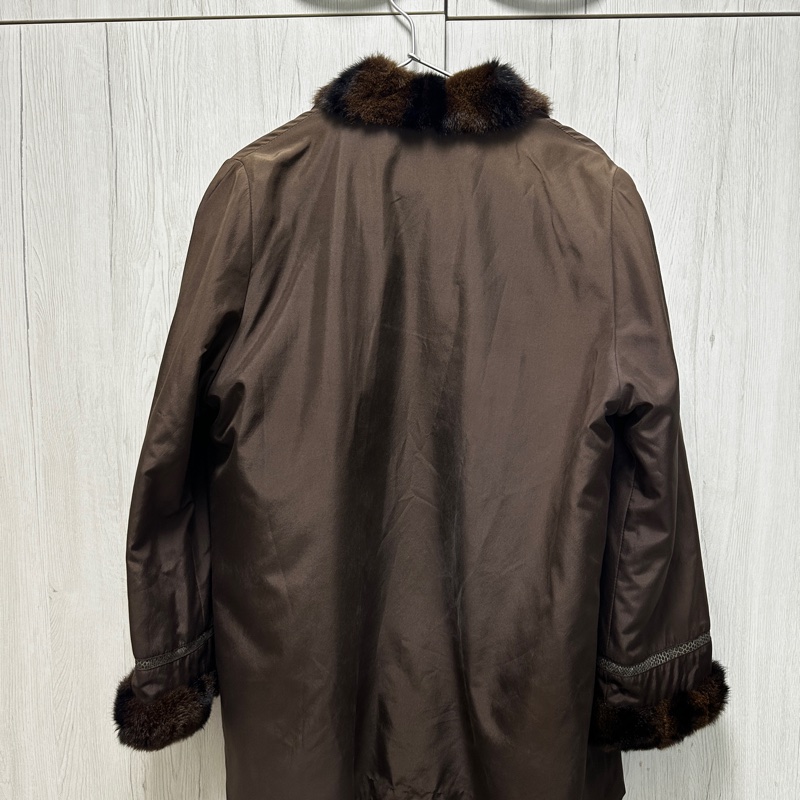 BALMAIN 雙面絲質大衣 毛領 風衣 保暖-3