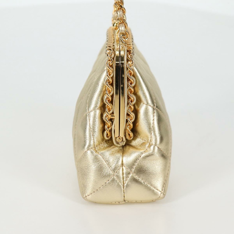 【日本直送】香奈兒 (CHANEL) Matelasse 鏈條肩背包，皮革材質，金色雙C標誌，貨號 134853SM-3