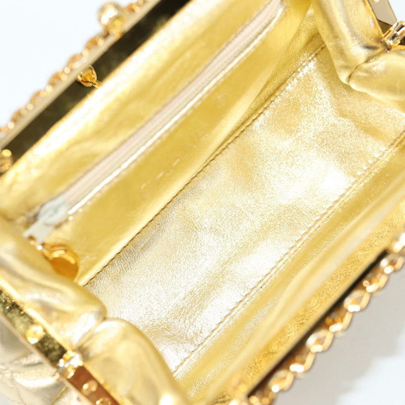 【日本直送】香奈兒 (CHANEL) Matelasse 鏈條肩背包，皮革材質，金色雙C標誌，貨號 134853SM-8