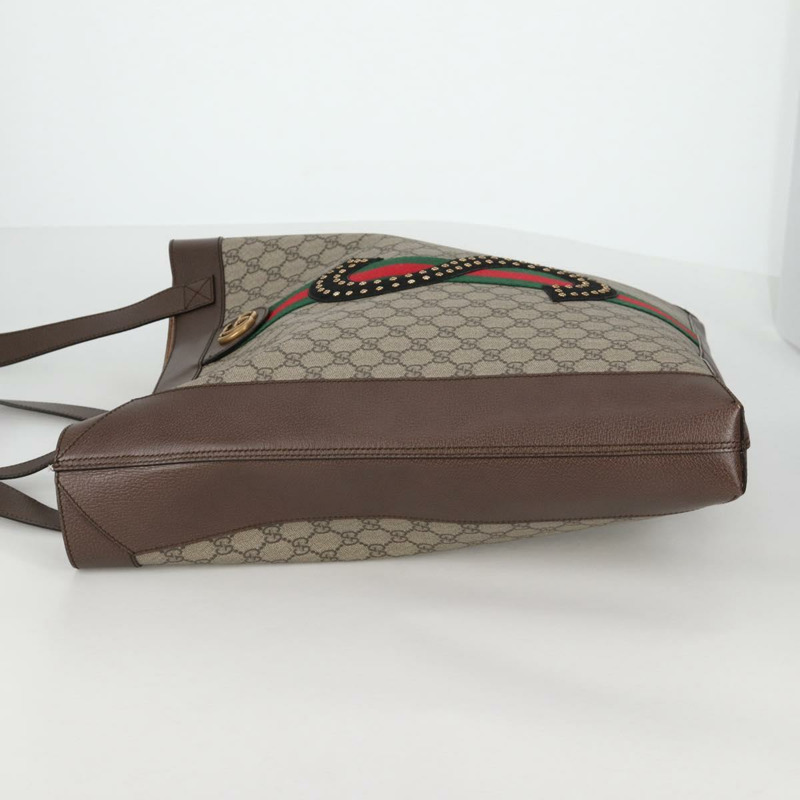 【日本直送】GUCCI GG Supreme Web Sherry Line 手提包 PVC 米色 金色 紅色 正品 135289SAM-2