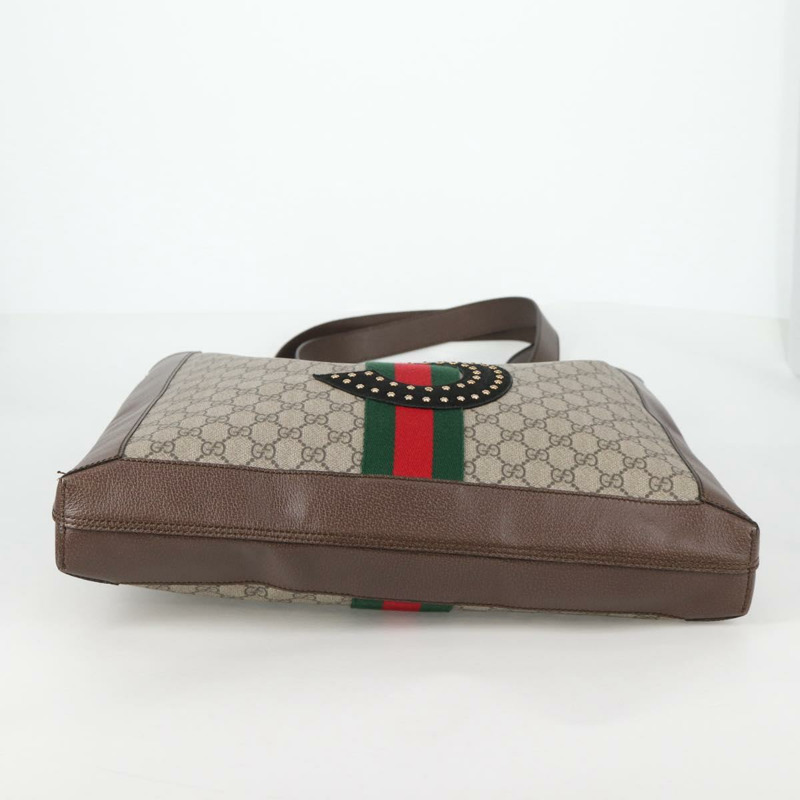 【日本直送】GUCCI GG Supreme Web Sherry Line 手提包 PVC 米色 金色 紅色 正品 135289SAM-4