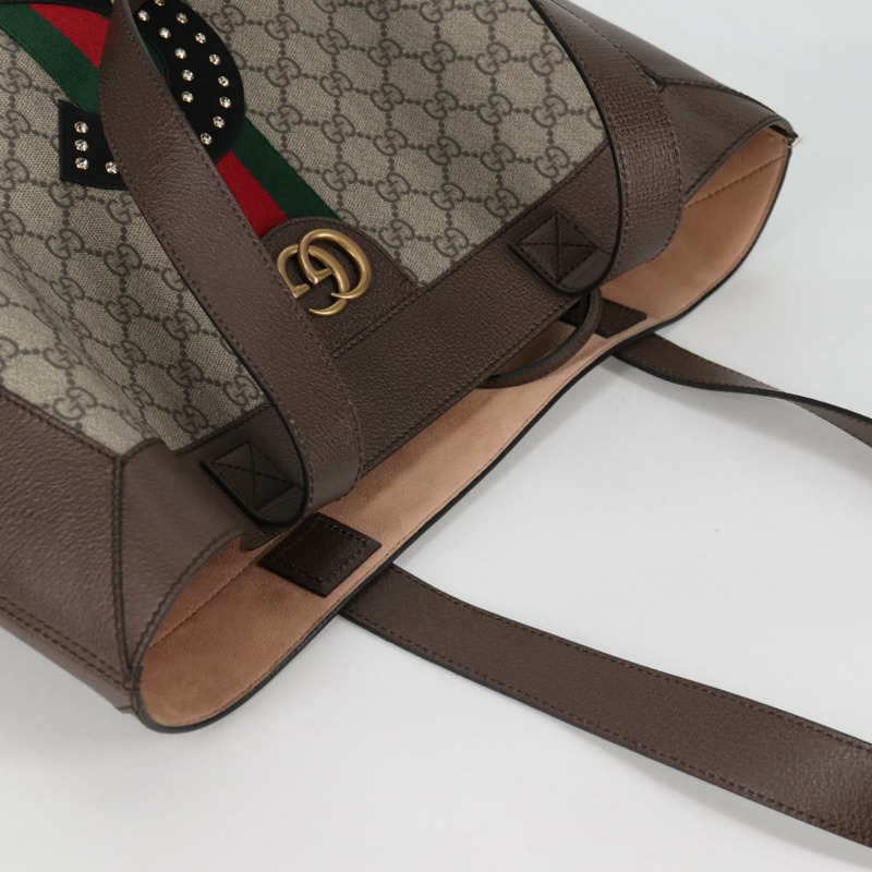 【日本直送】GUCCI GG Supreme Web Sherry Line 手提包 PVC 米色 金色 紅色 正品 135289SAM-5