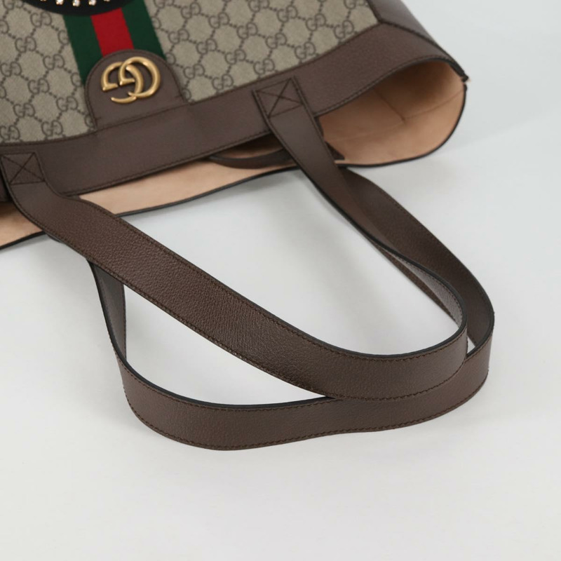 【日本直送】GUCCI GG Supreme Web Sherry Line 手提包 PVC 米色 金色 紅色 正品 135289SAM-6