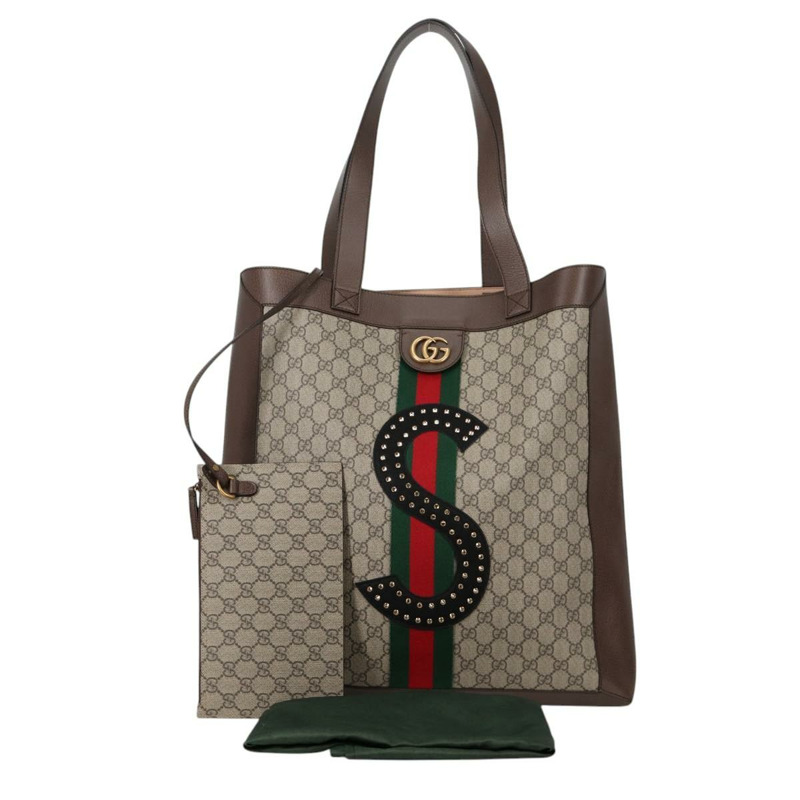 【日本直送】GUCCI GG Supreme Web Sherry Line 手提包 PVC 米色 金色 紅色 正品 135289SAM-11