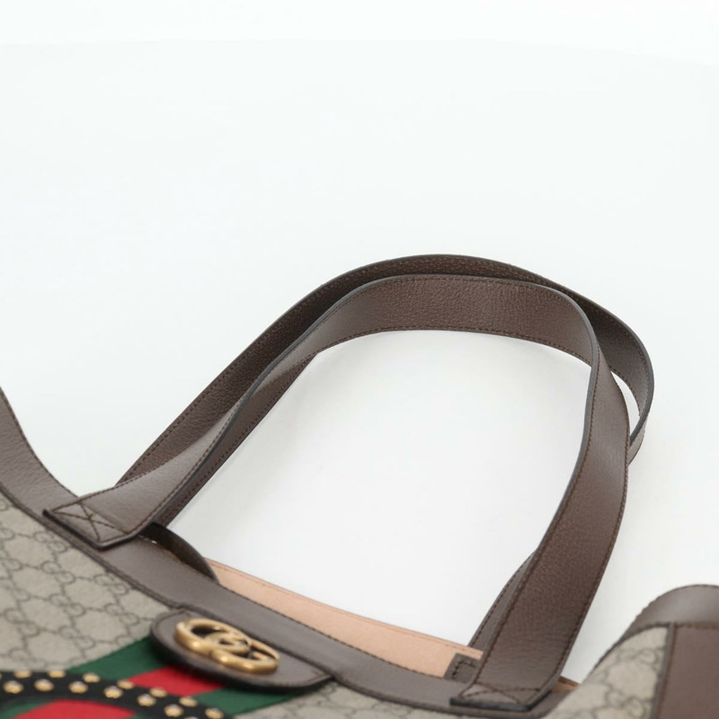 【日本直送】GUCCI GG Supreme Web Sherry Line 手提包 PVC 米色 金色 紅色 正品 135289SAM-13