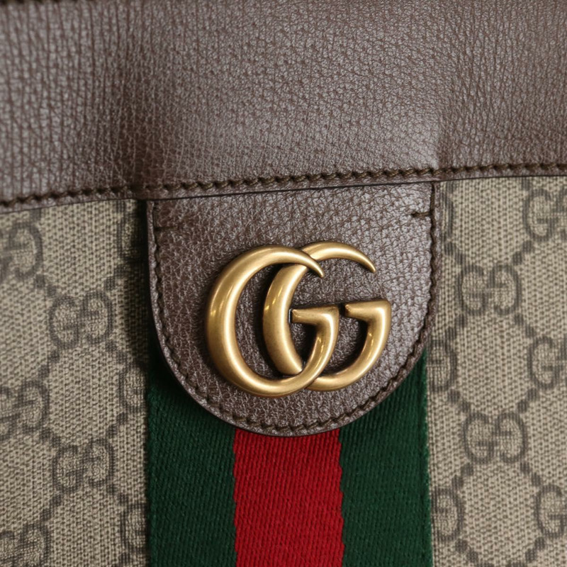 【日本直送】GUCCI GG Supreme Web Sherry Line 手提包 PVC 米色 金色 紅色 正品 135289SAM-17