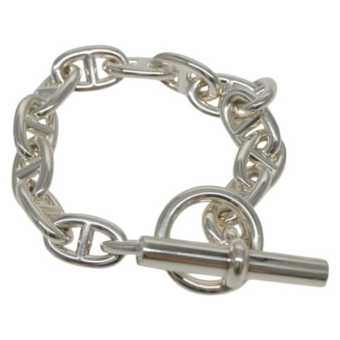 愛馬仕 Chaine d'Ancre MM 手鍊 AG925 14 節銀手鍊 Auth 134932SM