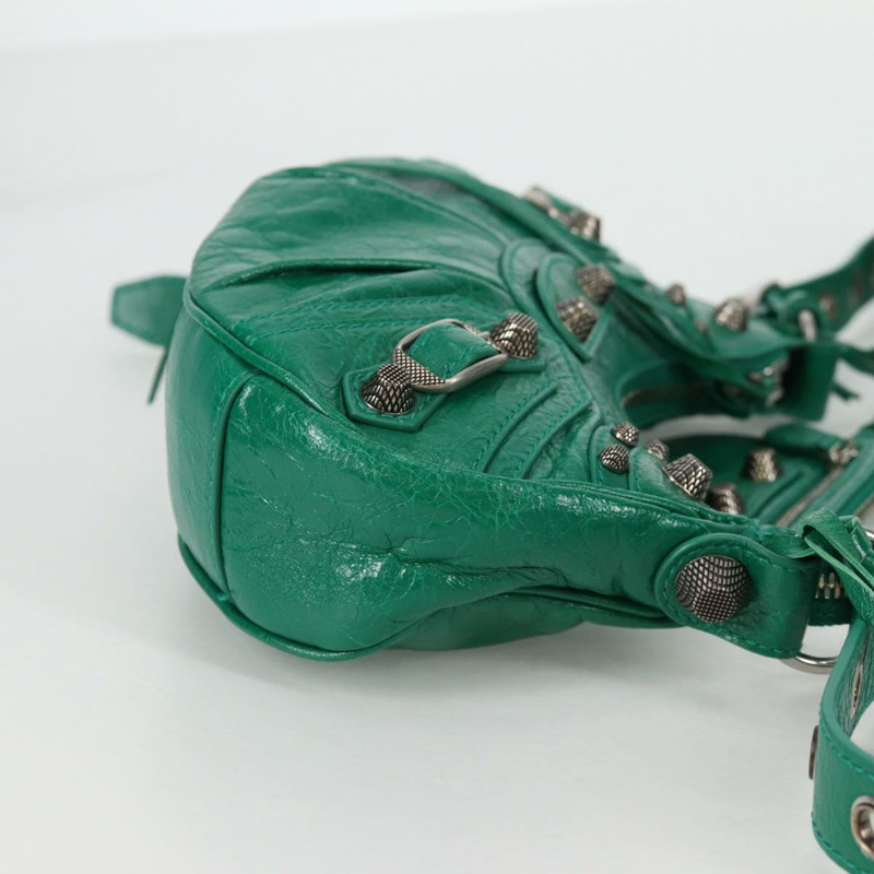 【日本直送】BALENCIAGA Le Cagole XS 單肩包，皮革材質，兩用，綠色，貨號 671309，正品編號 134862SAM-3