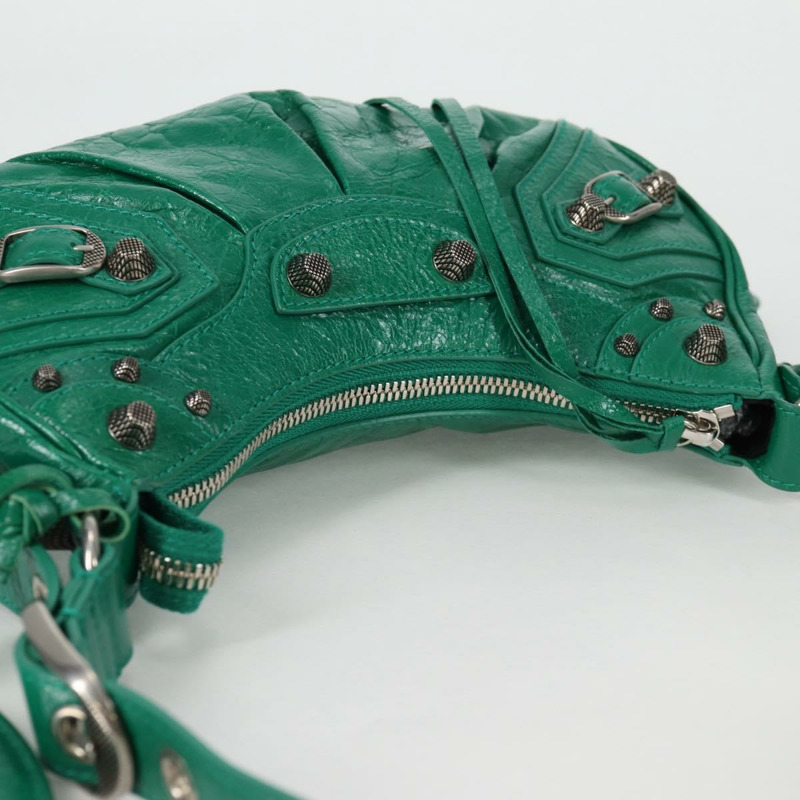 【日本直送】BALENCIAGA Le Cagole XS 單肩包，皮革材質，兩用，綠色，貨號 671309，正品編號 134862SAM-5
