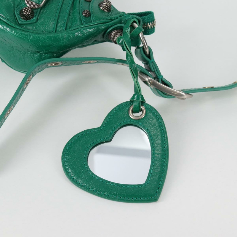 【日本直送】BALENCIAGA Le Cagole XS 單肩包，皮革材質，兩用，綠色，貨號 671309，正品編號 134862SAM-19