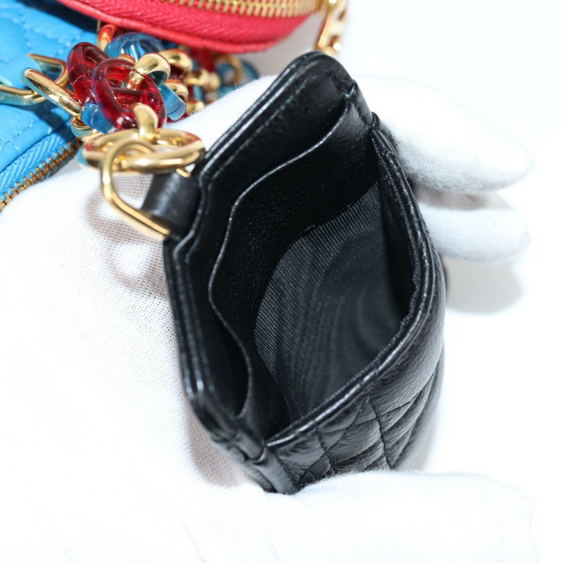 【日本直送】Christian Dior Canage 手拿包，皮革材質，藍紅黑配色，正品編號 134892SAM-22