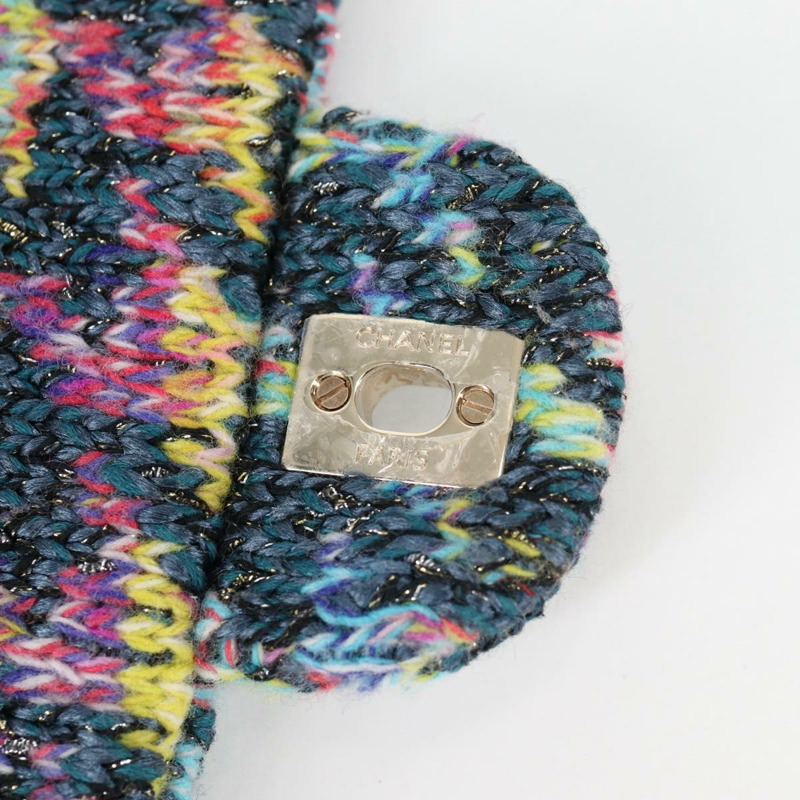 【日本直送】香奈兒鏈條肩背包，斜紋軟呢布料，藍色，金色雙C標誌，正品編號134856SM-8