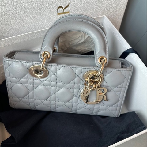 DIOR 迪奧 戴妃 橫版小號 狀態非常好，藍色羊皮