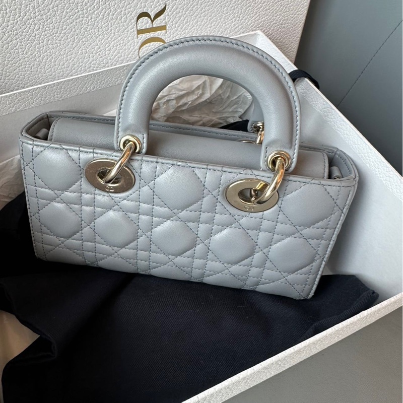 DIOR 迪奧 戴妃 橫版小號 狀態非常好，藍色羊皮-1