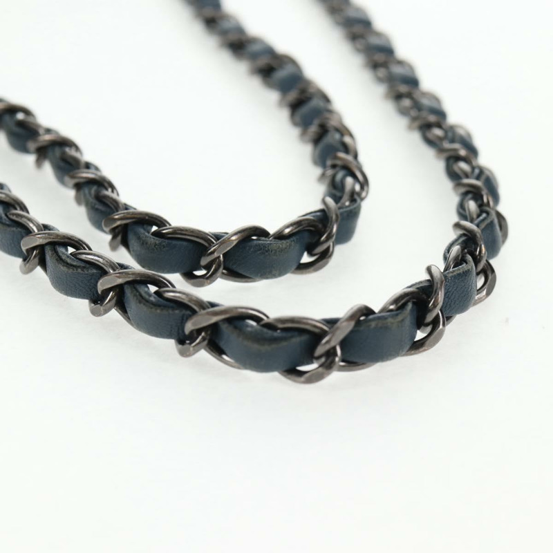 【日本直送】香奈兒亮片藍色銀色雙C標誌單背包 Auth 138088SM-7