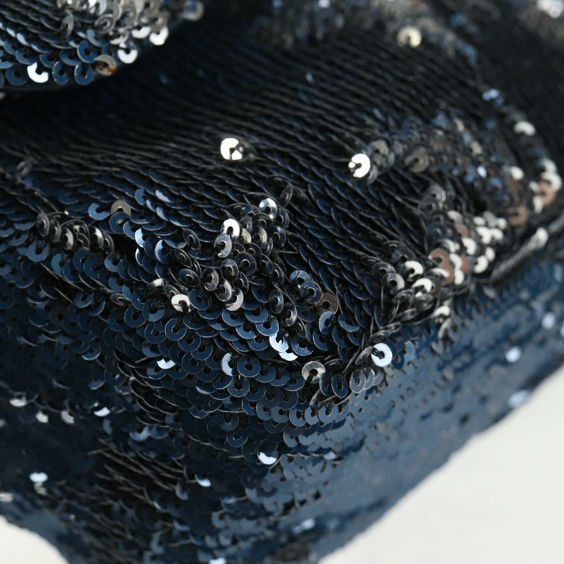 【日本直送】香奈兒亮片藍色銀色雙C標誌單背包 Auth 138088SM-14