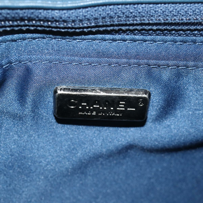 【日本直送】香奈兒亮片藍色銀色雙C標誌單背包 Auth 138088SM-20