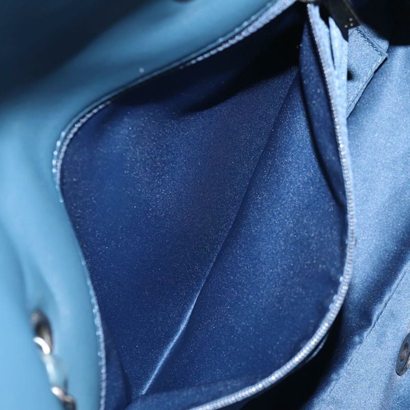 【日本直送】香奈兒亮片藍色銀色雙C標誌單背包 Auth 138088SM-23