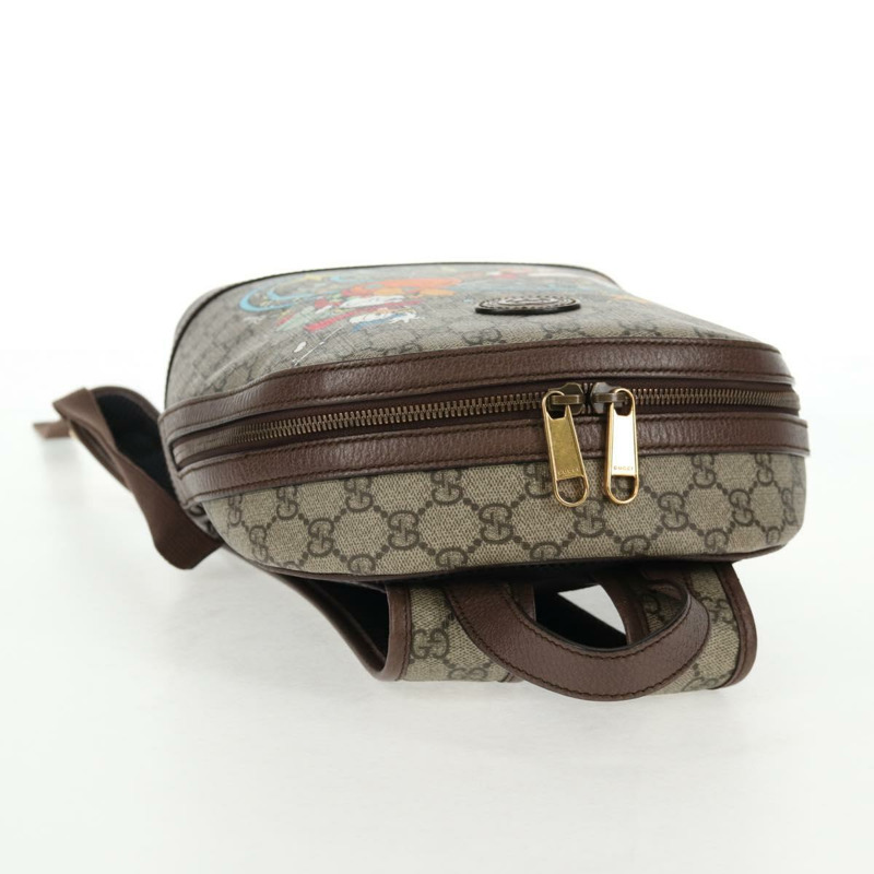 【日本直送】GUCCI GG Supreme Disney 聯名雙肩包 PVC 米色 金色 552884 正品 141154SM-5