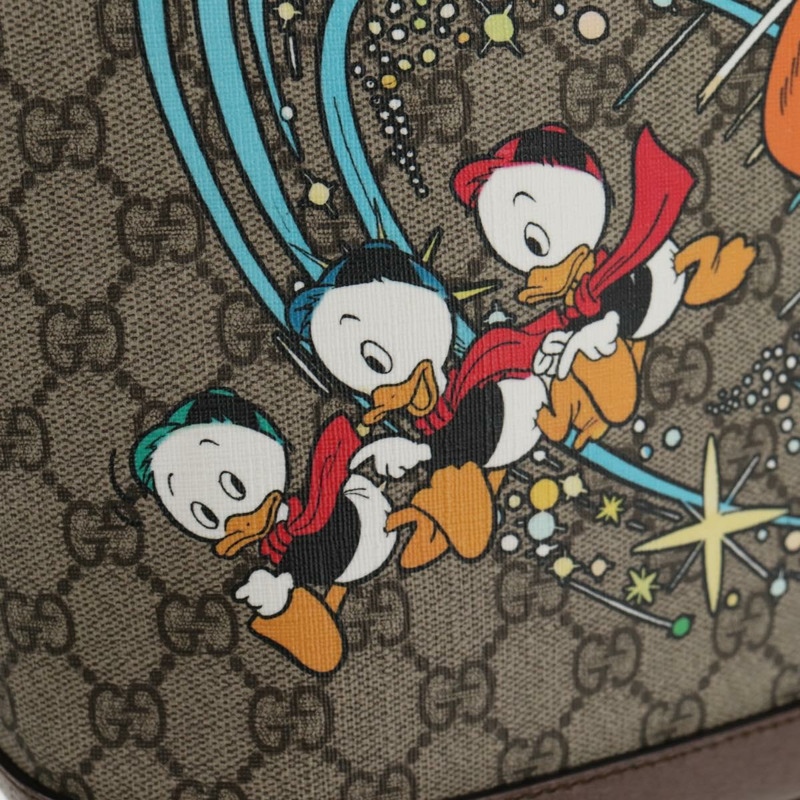 【日本直送】GUCCI GG Supreme Disney 聯名雙肩包 PVC 米色 金色 552884 正品 141154SM-19