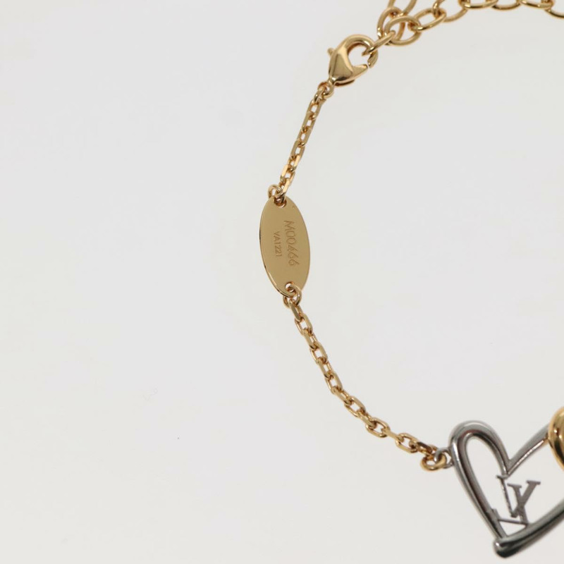 【日本直送】路易威登 (LOUIS VUITTON) 黃銅心形「墜入愛河」手鐲 金色 M00466 LV Auth 142406SAM-12