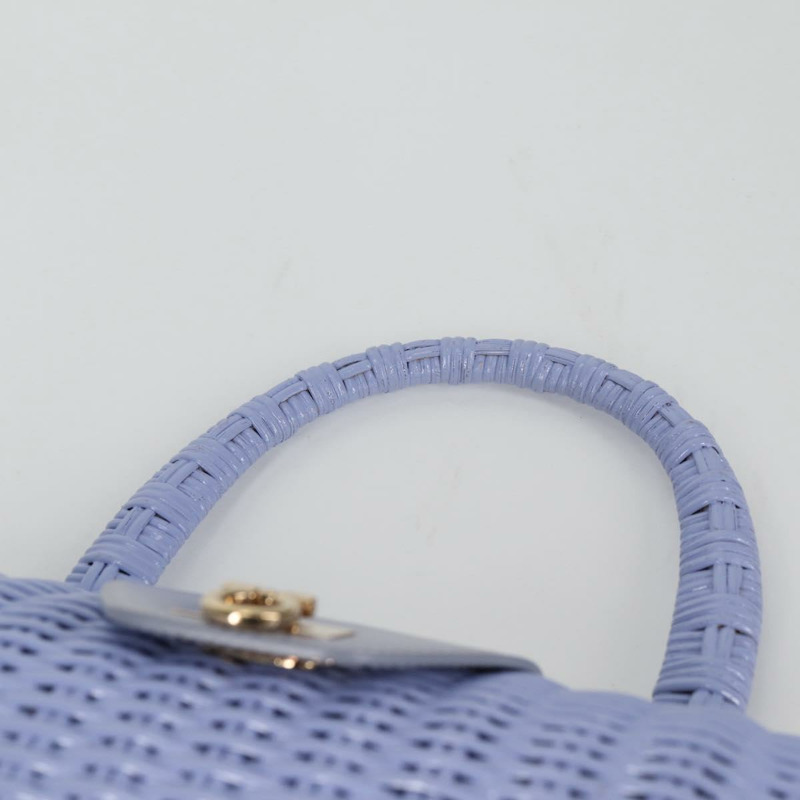 【日本直送】Salvatore Ferragamo Gancini 手提包 藤編 紫色 金飾 正品 141146SAV-7