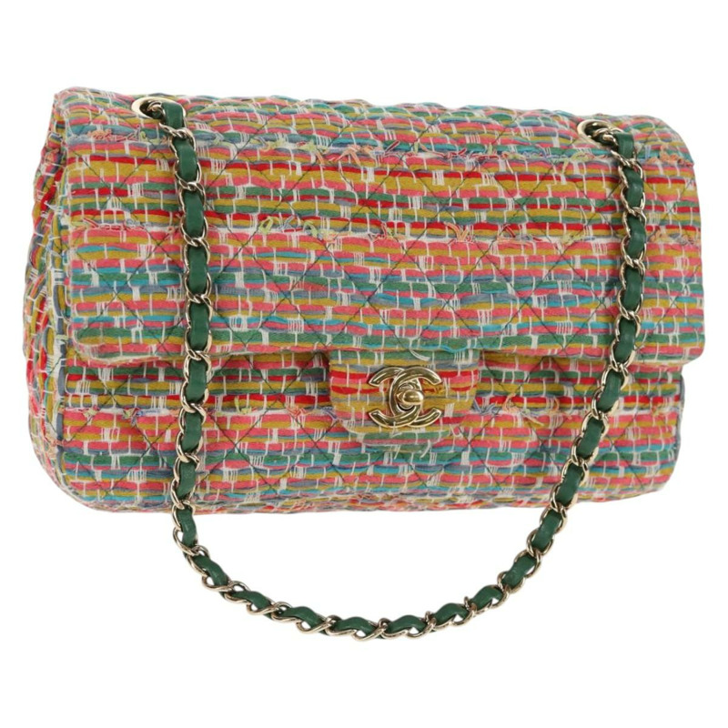 【日本直送】香奈兒雙蓋Matelasse 25鏈條包，斜紋軟呢布料，多色金色雙C標誌，正品編號142314SM-0