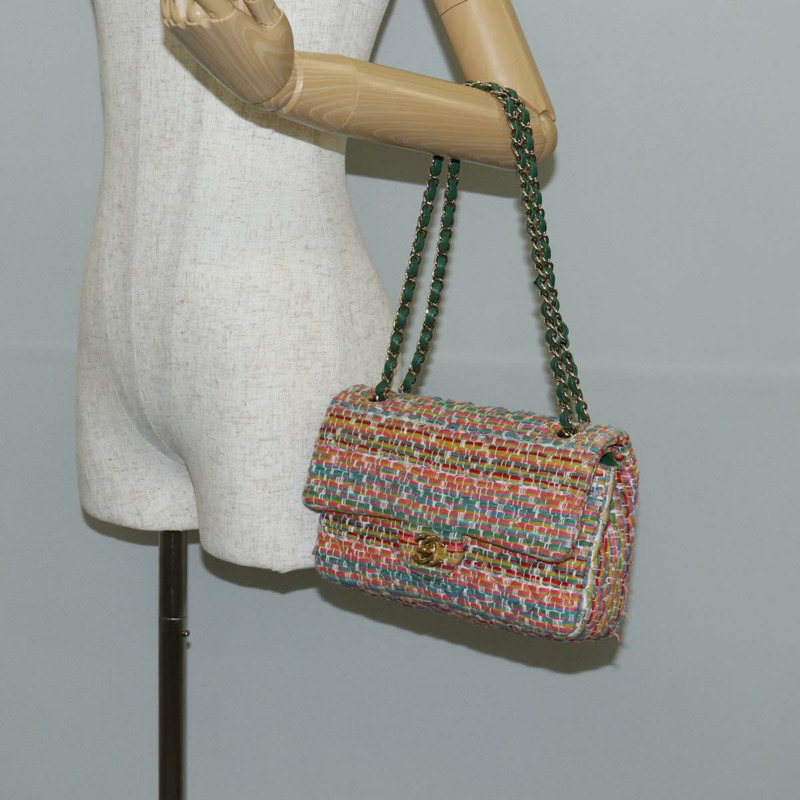 【日本直送】香奈兒雙蓋Matelasse 25鏈條包，斜紋軟呢布料，多色金色雙C標誌，正品編號142314SM-27