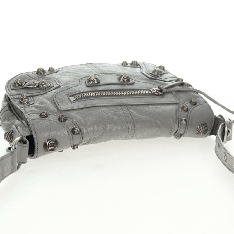 【日本直送】BALENCIAGA翻蓋包 XS 單肩包 皮革 兩用 灰色/銀色 719082 正品 128190SAM-5