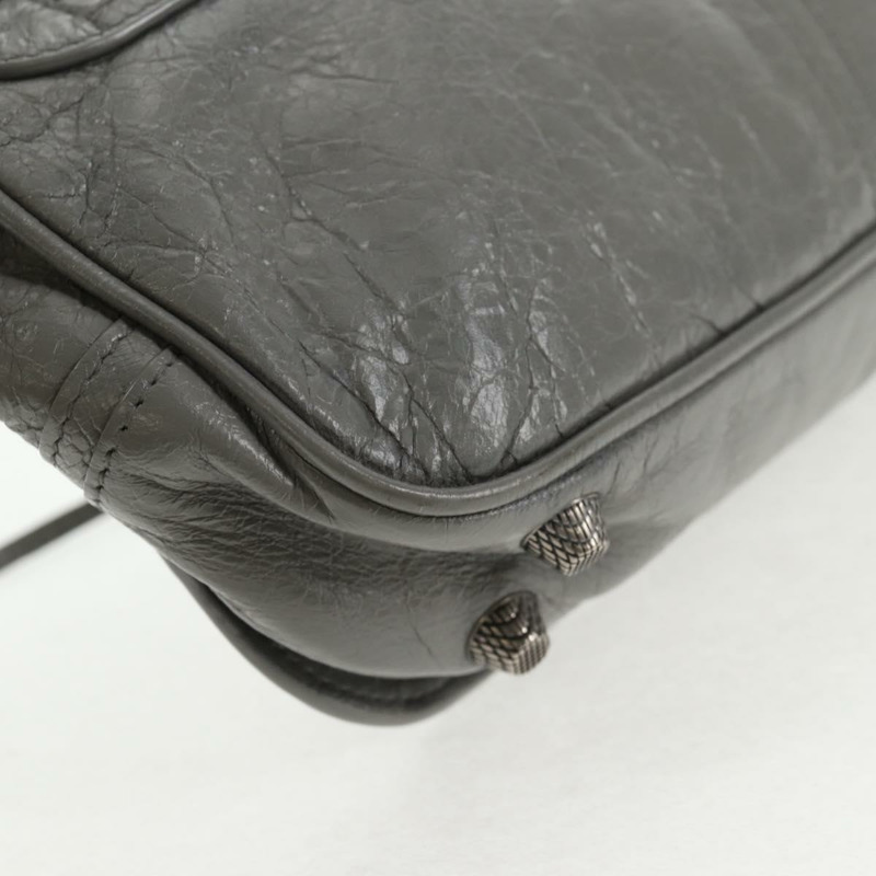 【日本直送】BALENCIAGA翻蓋包 XS 單肩包 皮革 兩用 灰色/銀色 719082 正品 128190SAM-15