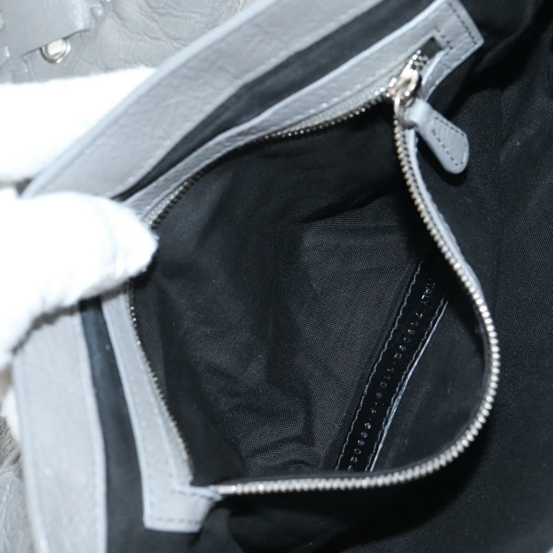 【日本直送】BALENCIAGA翻蓋包 XS 單肩包 皮革 兩用 灰色/銀色 719082 正品 128190SAM-23