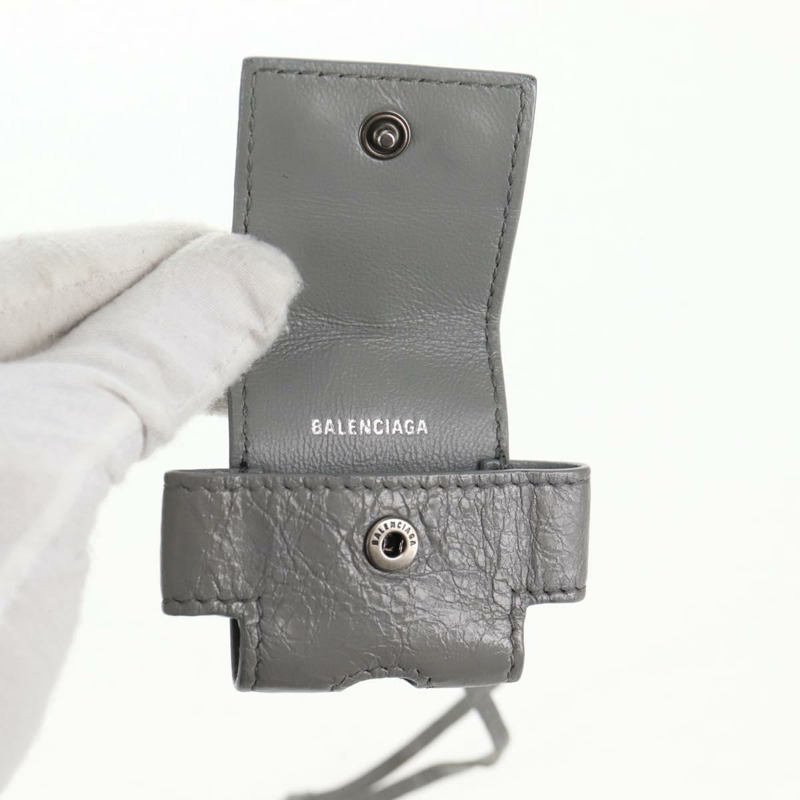 【日本直送】BALENCIAGA翻蓋包 XS 單肩包 皮革 兩用 灰色/銀色 719082 正品 128190SAM-31