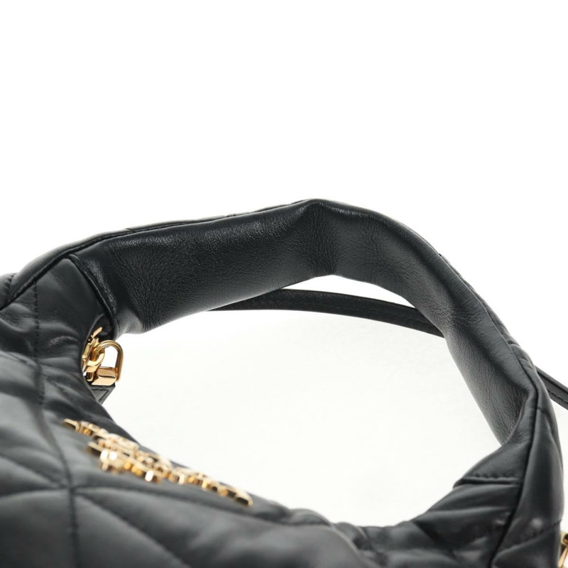 【日本直送】PRADA 手提包 皮革 兩用 黑色 金色 正品 128189SAM-13