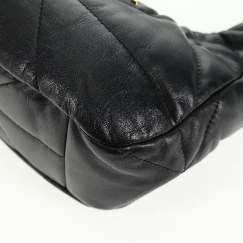 【日本直送】PRADA 手提包 皮革 兩用 黑色 金色 正品 128189SAM-17