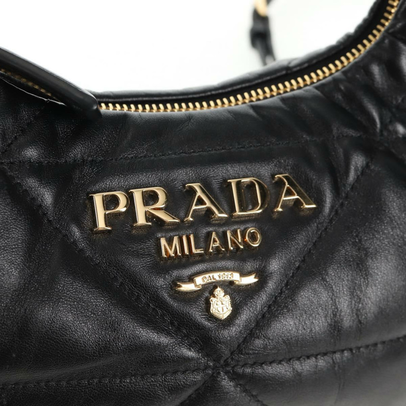 【日本直送】PRADA 手提包 皮革 兩用 黑色 金色 正品 128189SAM-21
