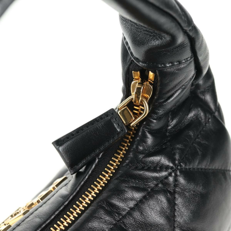 【日本直送】PRADA 手提包 皮革 兩用 黑色 金色 正品 128189SAM-22